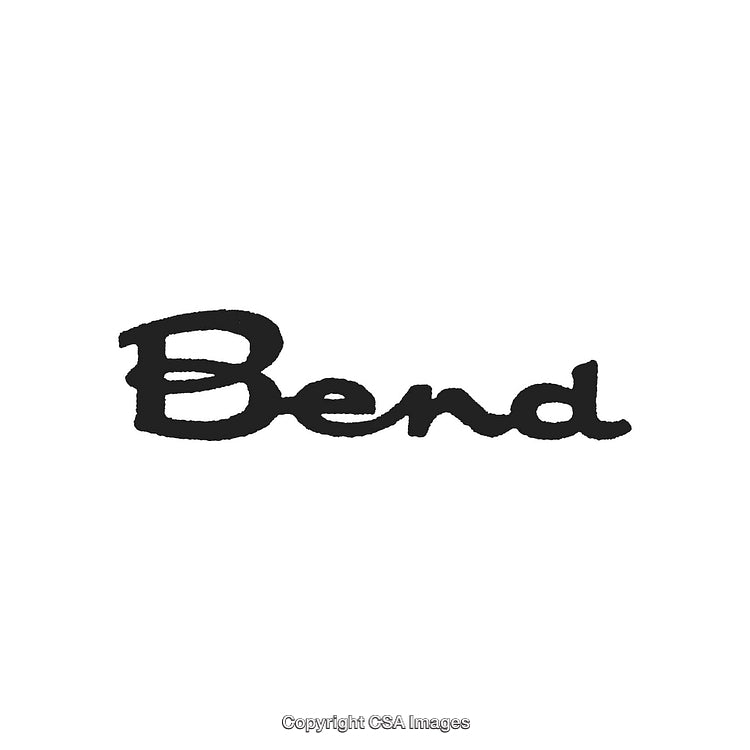 Stylized Script Text Featuring the Word 'Bend' in Black Calligraphy