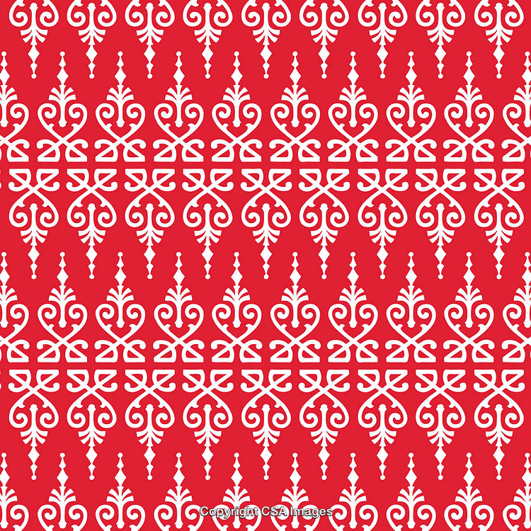 Elegant Red and White Ornamental Pattern Design Illustration