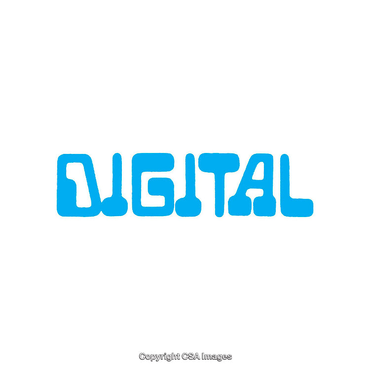 Stylized Digital Text in Blue Modern Minimalistic Design
