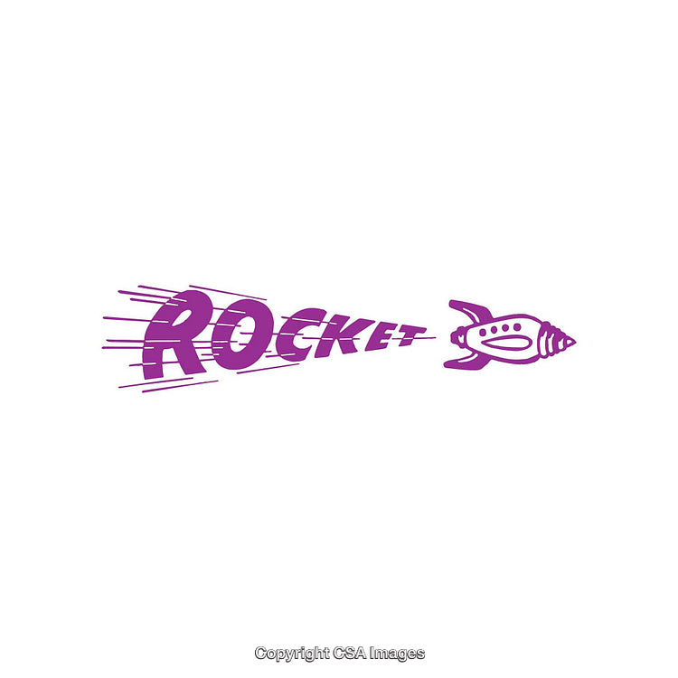 Purple Rocket Ship Design with Speed Effect Text Art