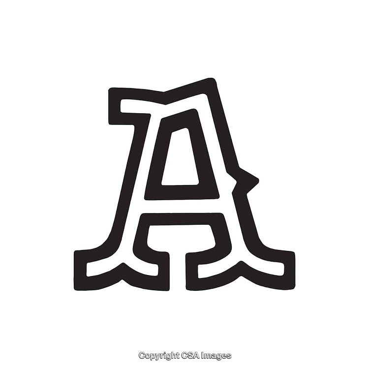 Bold Stylized Letter A Artwork on a White Background