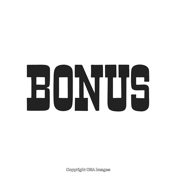 Bold Block Text Highlighting the Word Bonus on White Background