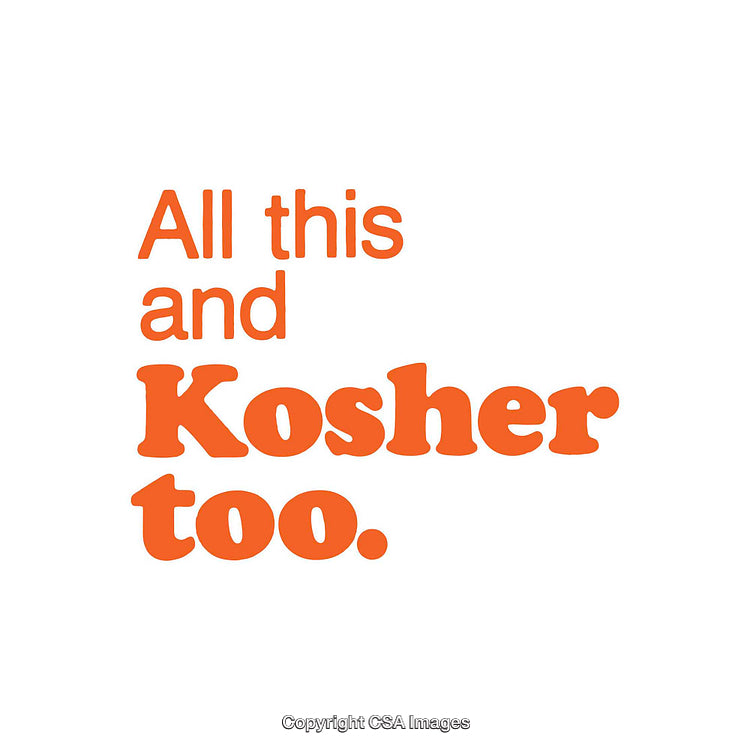 Orange Text Design That Highlights Kosher Concept in Bold Typeface