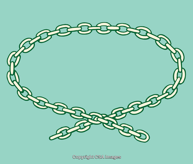 Minimalist Green Chain Illustration with a Circular Arrangement