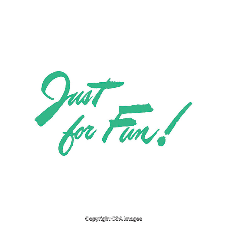 Handwritten Green Text Displaying 'Just for Fun' on White Background