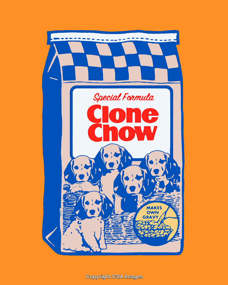 Colorful Illustration of a Dog Food Packaging with Canine Design