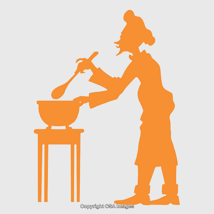 Silhouette Illustration of a Person Cooking in Artistic Style