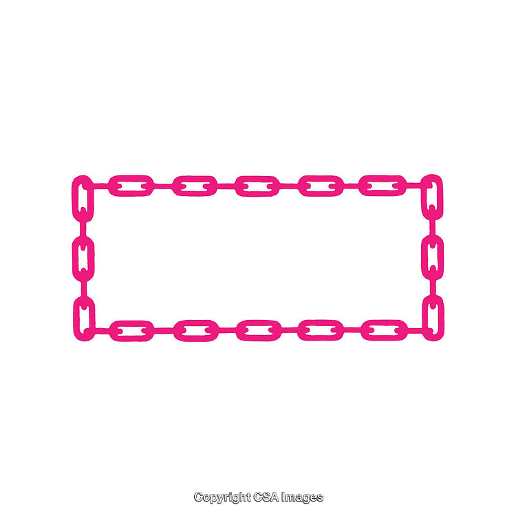 Pink Chain Rectangle Framework on White Background