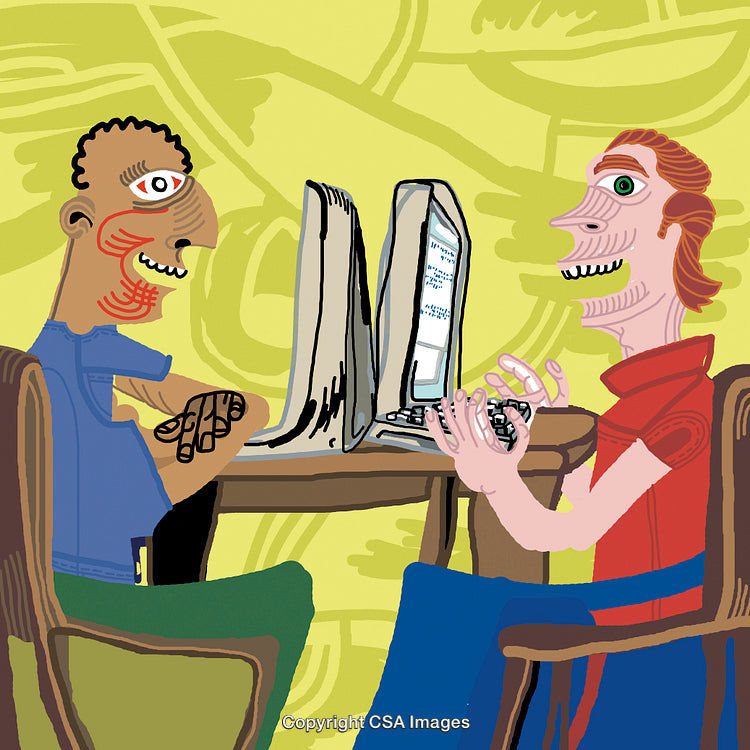 Two People on Computers