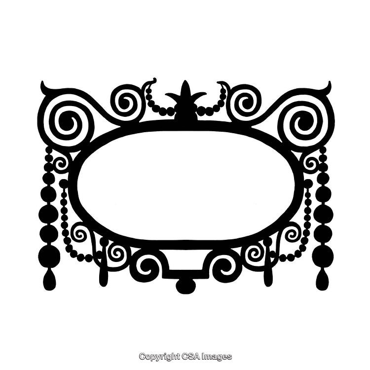 Ornate Black and White Decorative Border With Detailed Swirls and Patterns
