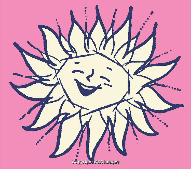 Colorful Illustration of a Happy Sun with a Cheerful Expression