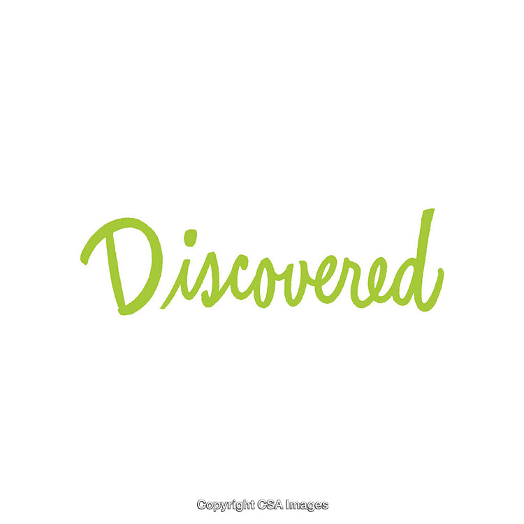 Stylish Green Discovered Text on a Clean White Background