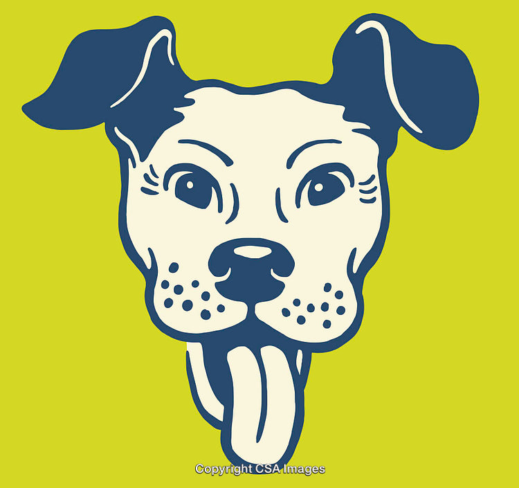 Playful Line Art Dog Illustration on a Vibrant Green Background