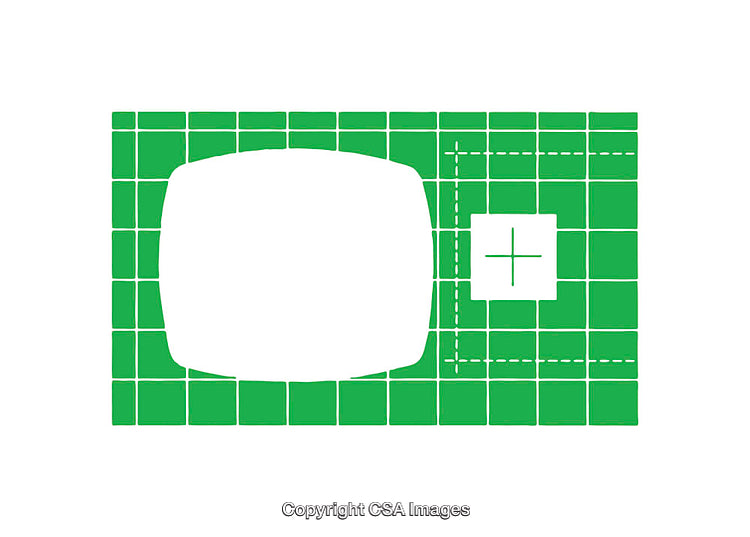 Simple Green Diagram with a Cross Grid Design and Shapes