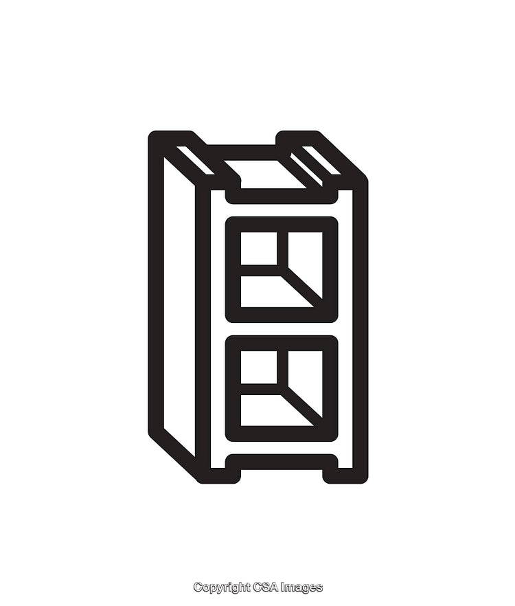 Minimalist Black and White Bookshelf Icon Design