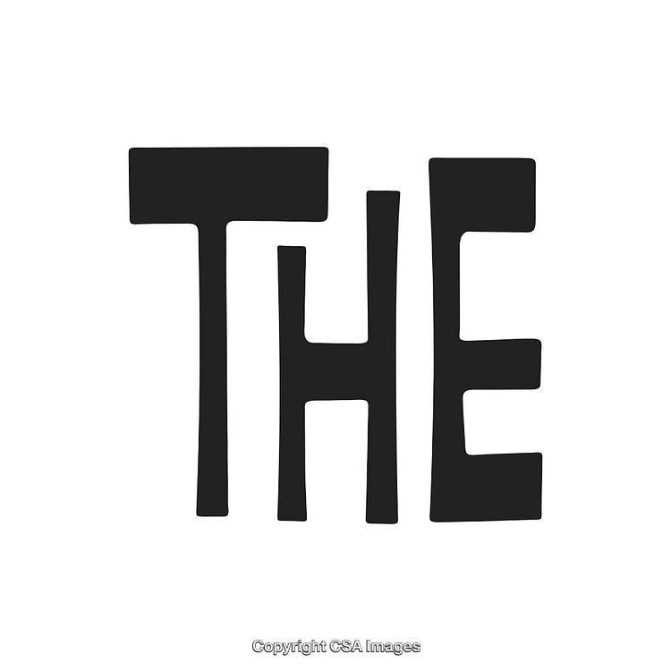 Bold Black Text Art Featuring the Word The in Serif Font