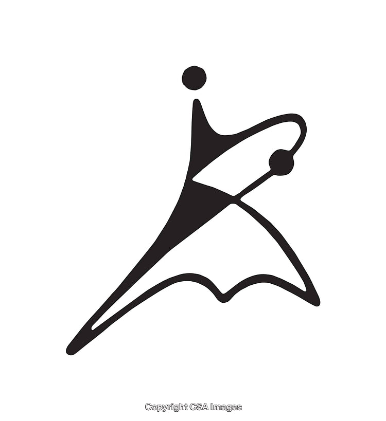 Abstract Black and White Line Art Symbol on White Background