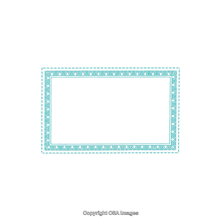 Elegant Rectangular Border Design in Light Blue with Decorative Style