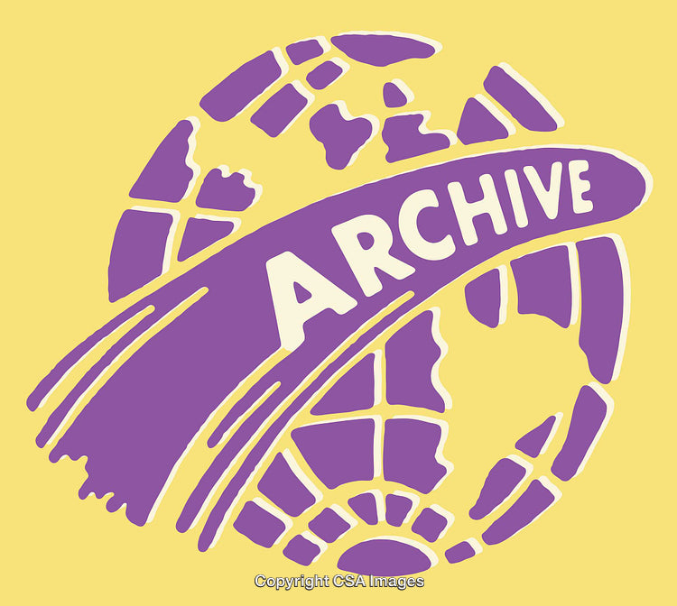 Illustration of Archive Concept with Text and Globe Design