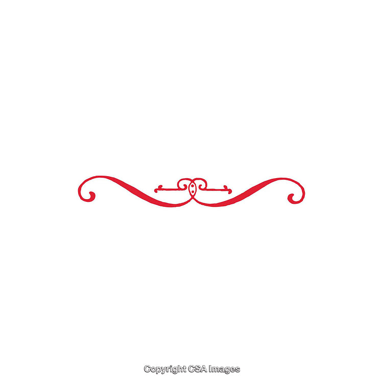 Elegant Red Decorative Border Swirl Design on White Background
