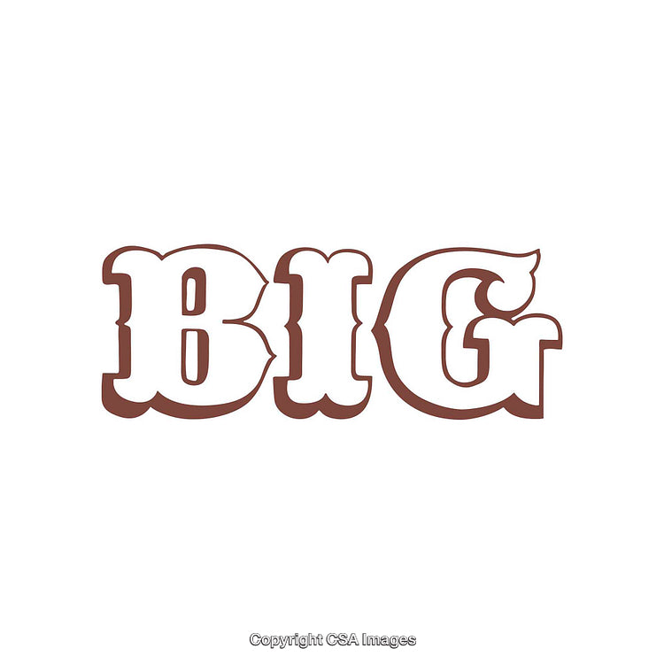 Vintage Styled Bold Typography Display Featuring the Word 'Big' in Brown Hue