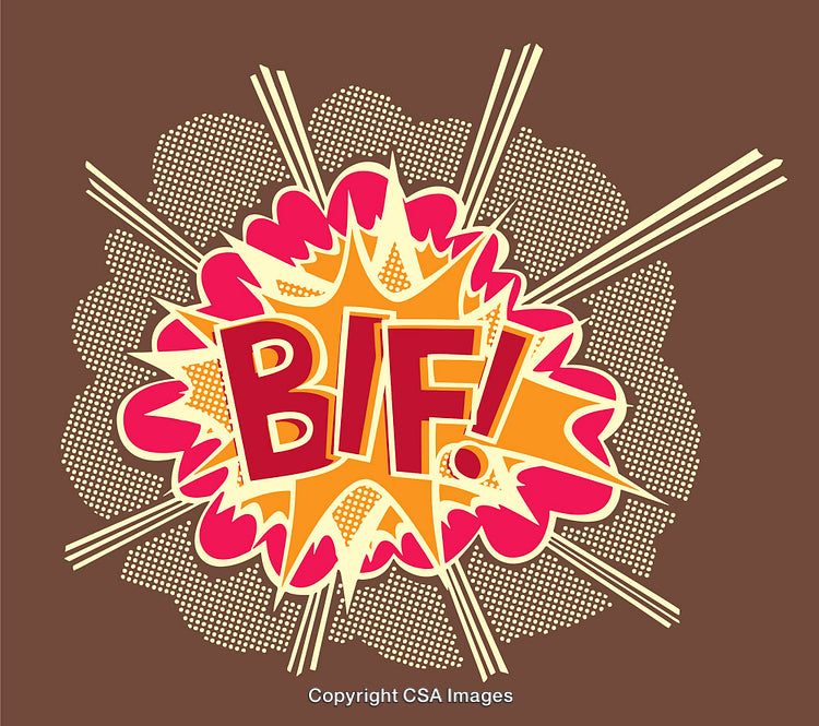 Retro Pop Art Explosion Featuring Bif Comic Text Effect Design