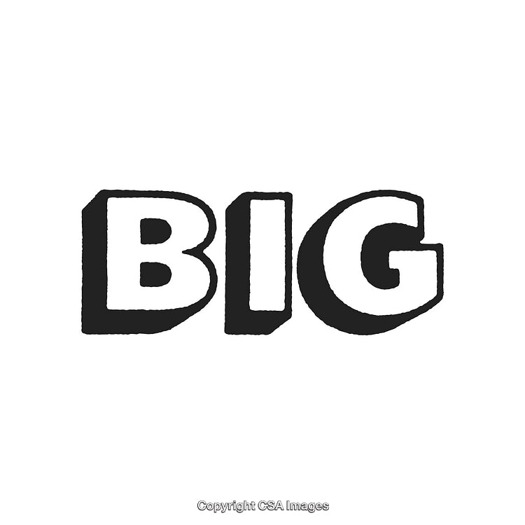 Bold Black Text Design of the Word BIG on a White Background