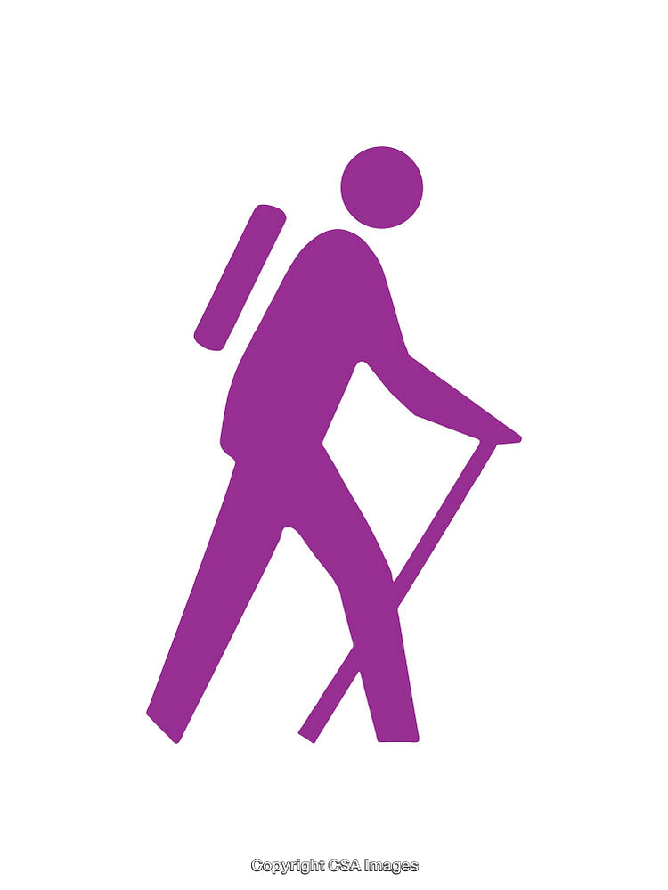 Icon Symbolizing Hiking Activity in a Minimal Design Style
