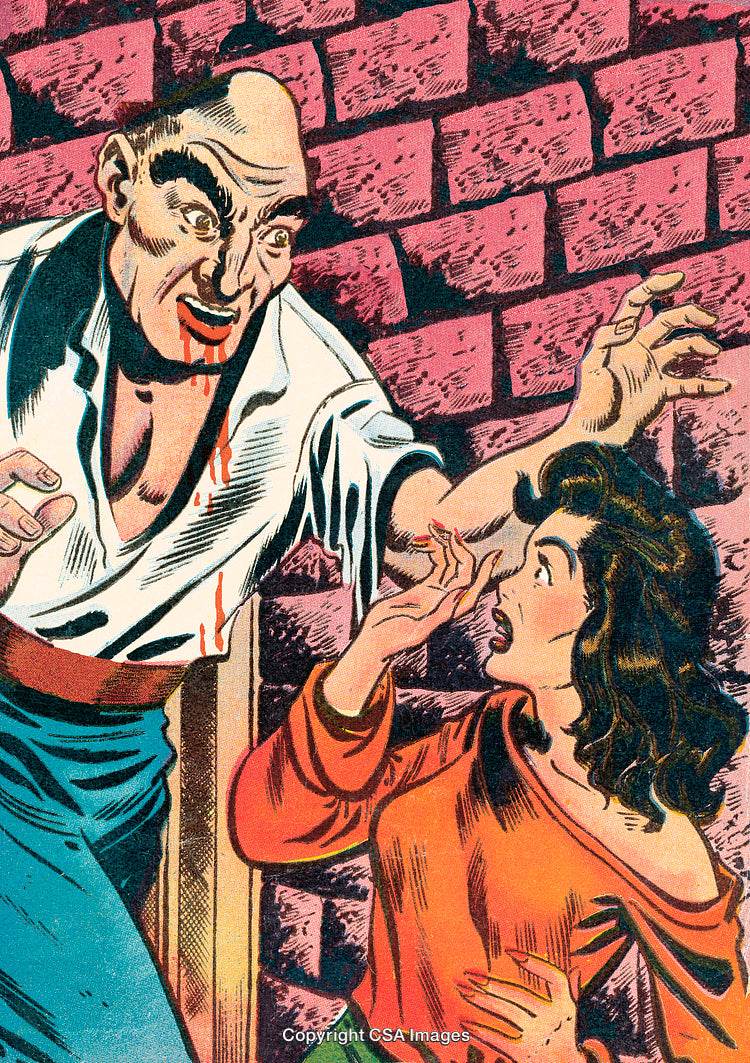 Vintage Comic Illustration of a Scene With Intense Emotion and Drama