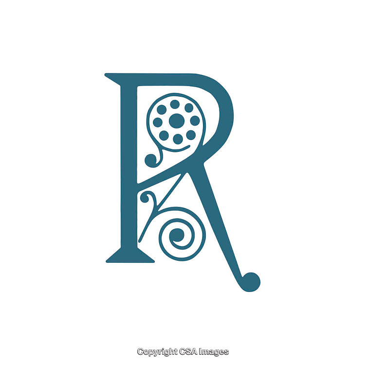 Ornate Letter R Logo Design With Elegant Decorative Elements