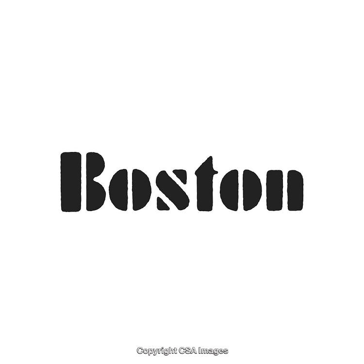 Stylized Graphic Typography Design Featuring the Word 'Boston' with Bold Lettering