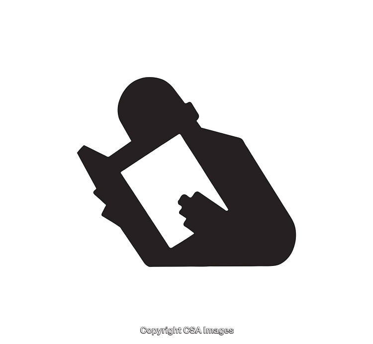 Silhouette Illustration of a Person Engaged in Reading or Writing