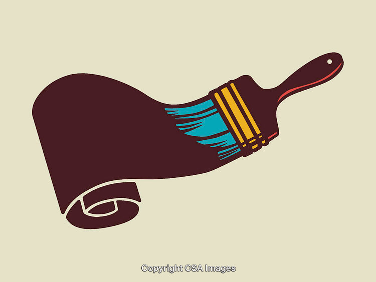 Brushstroke Roll Illustration Showing Creativity and Art in Line Style