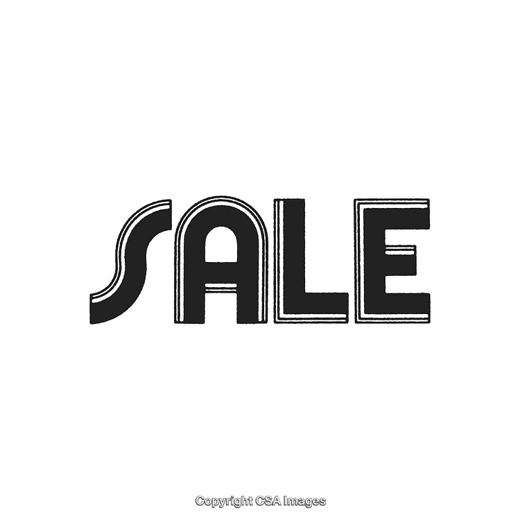 Black Stylized Sale Text on a White Background for Commercial Use