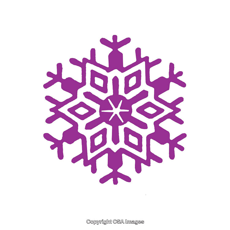Intricate Purple Snowflake Design on a White Background