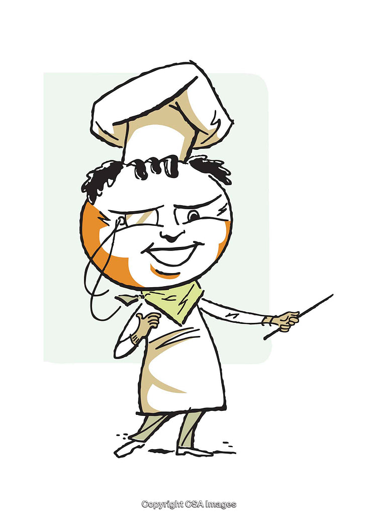 Whimsical Chef Illustration with Colorful Animated Features