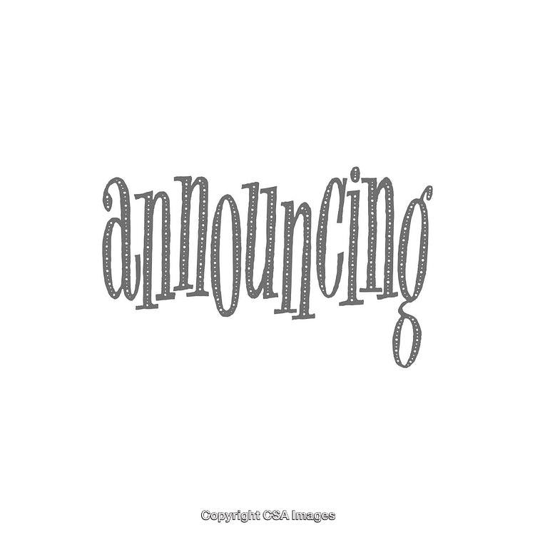 Stylish Announcing Text in Decorative Font on White Background