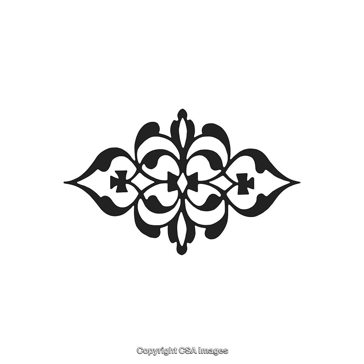 Elegant Black and White Decorative Ornament Design Illustration