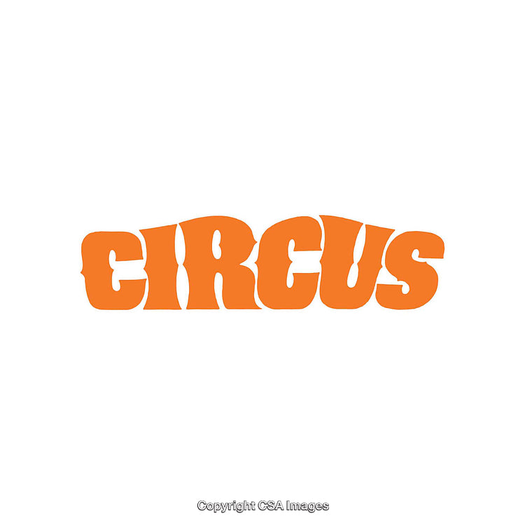 Orange Circus Text Logo With Bold Typography On White Background