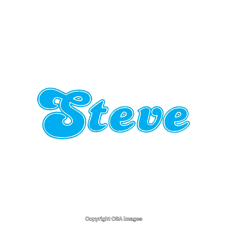 Blue Decorative Text Logo Featuring the Name 'Steve' in Stylish Font