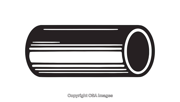 Black and White Line Art Illustration of a Simple Cylindrical Shape