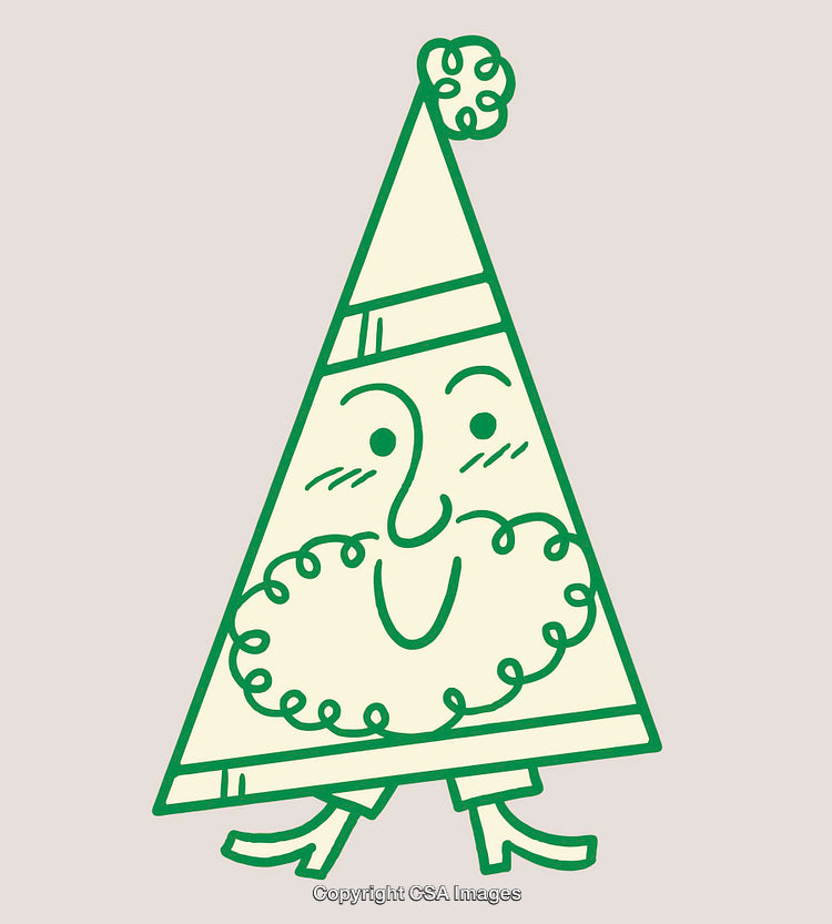 Whimsical Color Line Art Illustration of a Festive Character Face