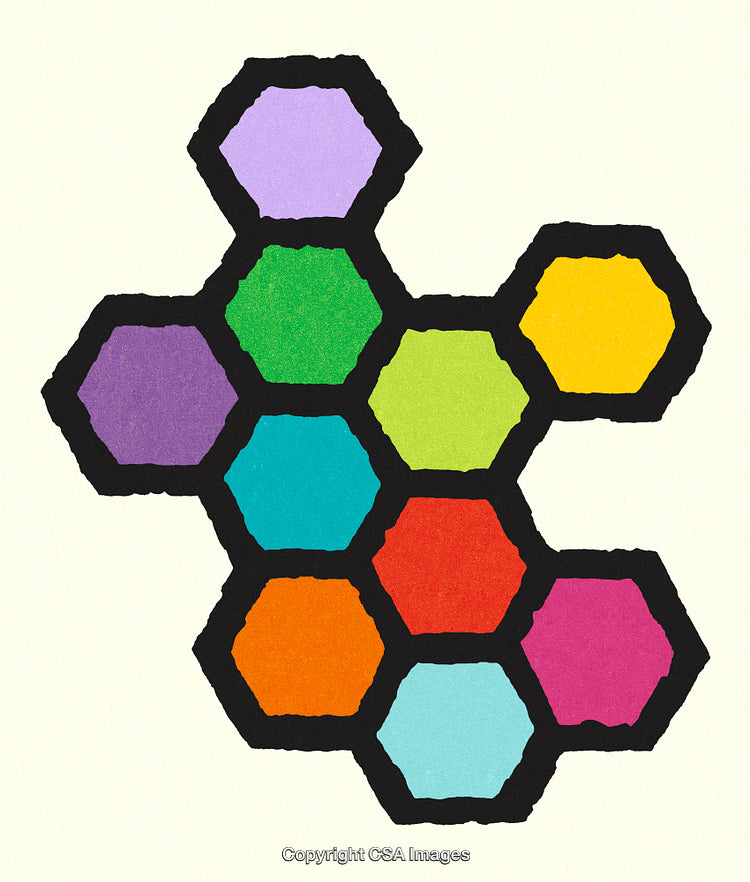Colorful Geometric Hexagonal Pattern on a Bright Abstract Background