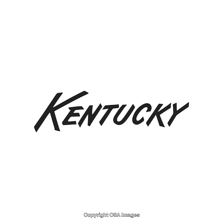 Stylized Kentucky Text in Black Font on a White Background