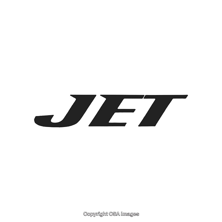 Modern Text-Based Logo Featuring the Word 'Jet' in Bold Black Typography