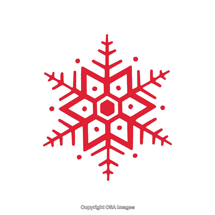 Red Geometric Snowflake Icon With Hexagonal Symmetry on White