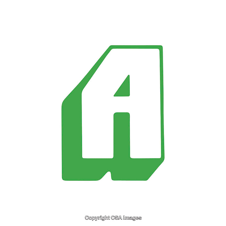 Bold Green and White Letter A Graphic Design on White