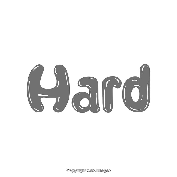 Stylized Bubble Font Illustration of the Word 'Hard' in Gray