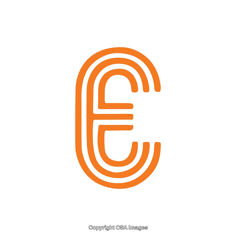 Orange Linear Letter E Design With White Background