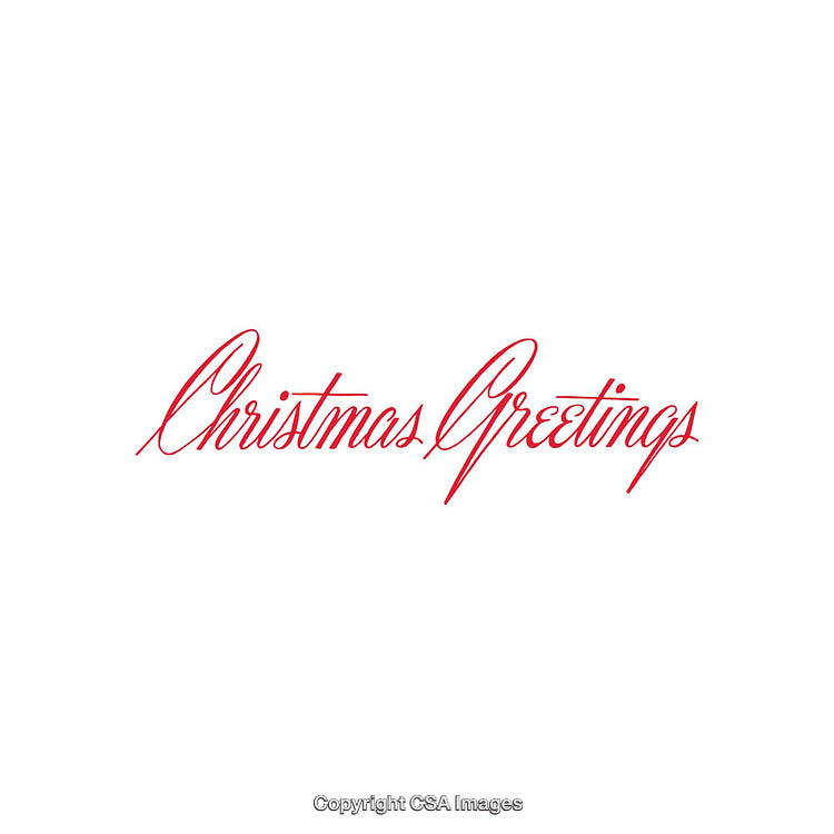Elegant Christmas Greetings Calligraphy in Red on White Background